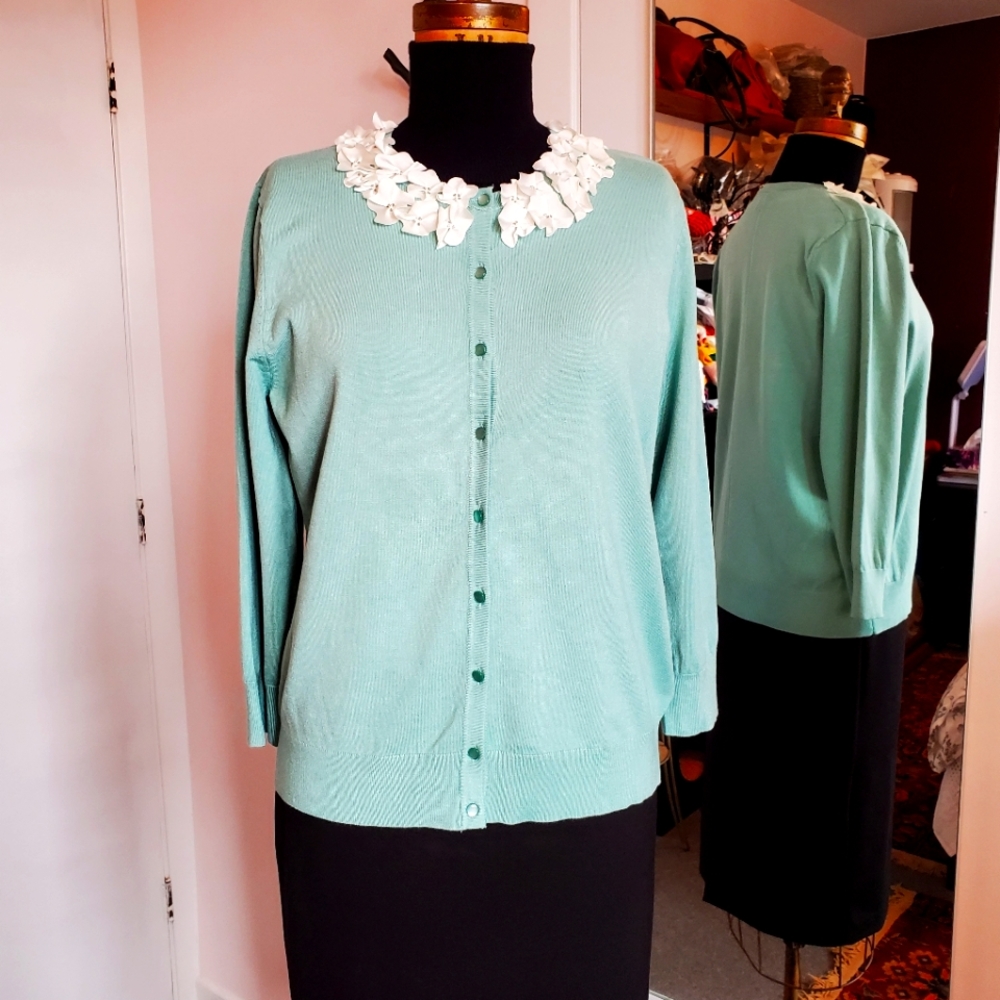 Cable & gauge acqua cardigan sxXL